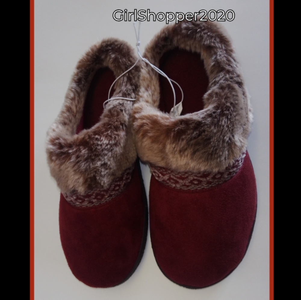 🐸Women's ISOTONER Slipper w Faux Fur - Picture 4 of 7